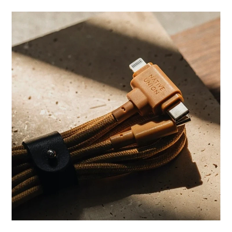 Native Union Belt Cable Duo - kabel USB-C - USB-C / lightning, 1,5 m (kraft)