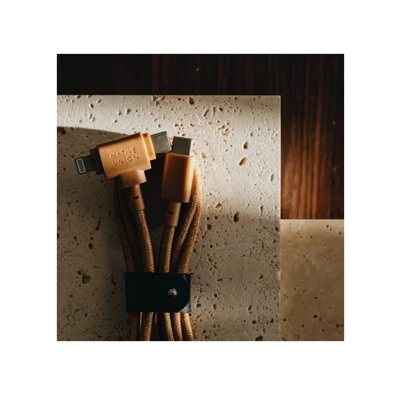 Native Union Belt Cable Duo - kabel USB-C - USB-C / lightning, 1,5 m (kraft)