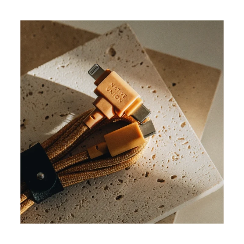 Native Union Belt Cable Duo - kabel USB-C - USB-C / lightning, 1,5 m (kraft)