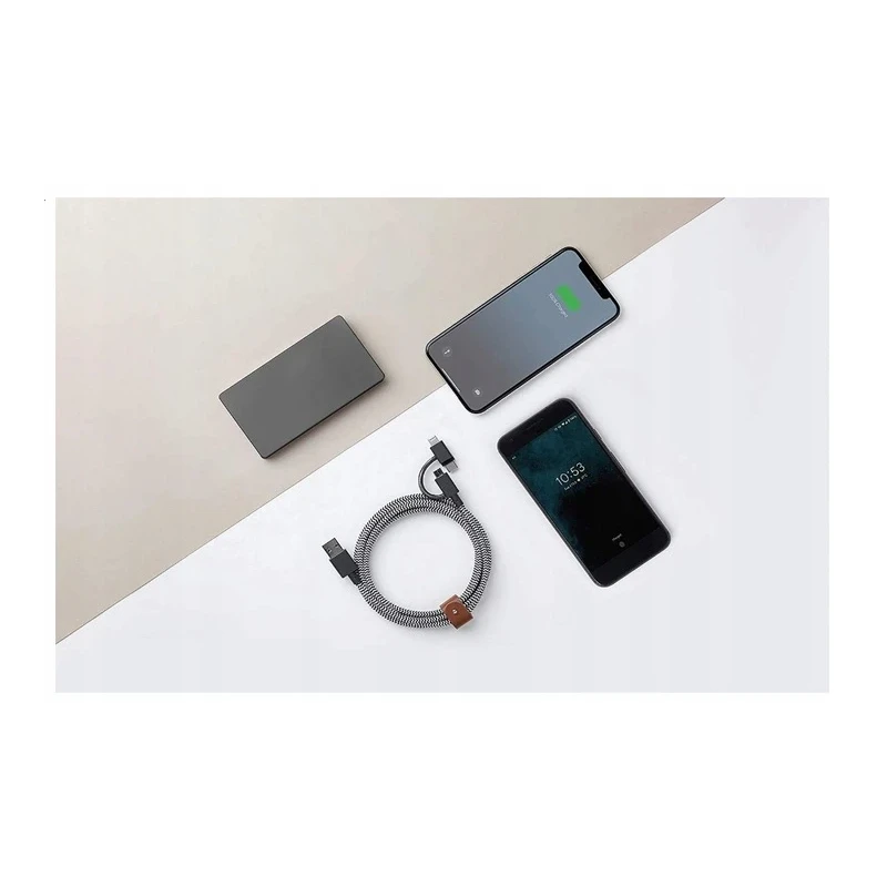 Native Union Belt Cable Duo - kabel USB-C - USB-C / lightning, 1,5 m (zebra)