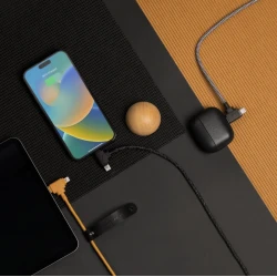 Native Union Duo podwójny przewód w oplocie kabel USB-C-Lighting/USB-C 1,5m (zebra)