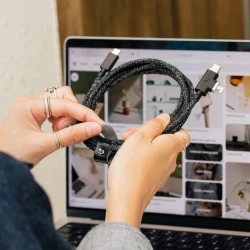 Native Union Duo kabel przewód w oplocie USB-C - USB-C/lightning, 2,4m 240W (cosmos)