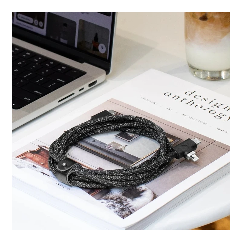 Native Union Belt Cable Duo Pro 240W - kabel USB-C - USB-C / lightning, 2,4 m (cosmos)