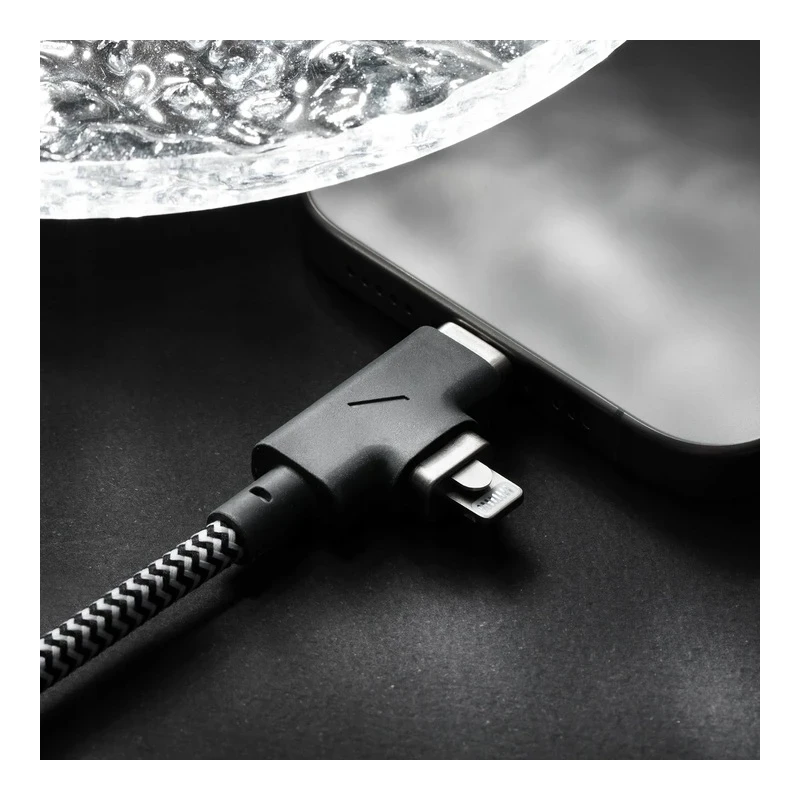 Native Union Belt Cable Duo Pro 240W - kabel USB-C - USB-C / lightning, 2,4 m (zebra)