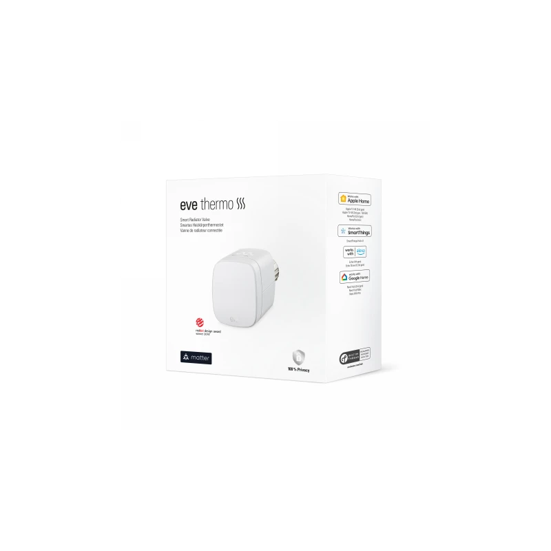Eve Thermo Matter - inteligentny termostat (kompatybilność: Apple Home, Samsung SmartThings, Alexa, Google Home, Home Assistant)