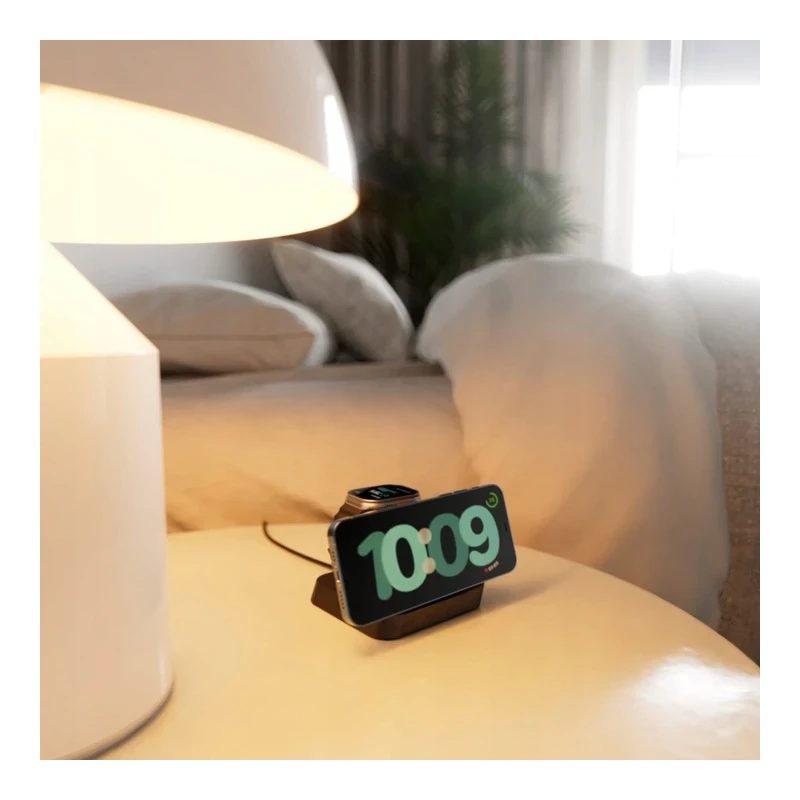 ZENS Nightstand Charger Pro 2 - ładowarka bezprzewodowa Qi2 15W do dwóch urządzeń kompatybilna z MagSafe (black)