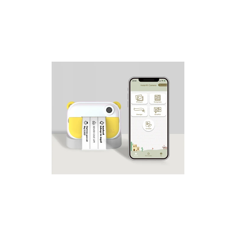 myFirst Camera Insta Wi - aparat natychmiastowy dla dzieci z drukarką i możliwością drukowania etykiet, ekranem 2.4" IPS, z podw