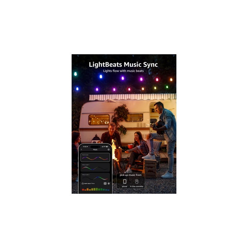 Lepro 30M ZB1 AI Outdoor String Lights - inteligentne wielokolorowe lampki zewnętrzne (30 m)