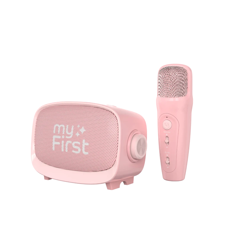 myFirst Voice 2 - zestaw do karaoke dla dzieci - mikrofon i głośnik bezprzewodowy z efektami modyfikacji dźwięku (pink)