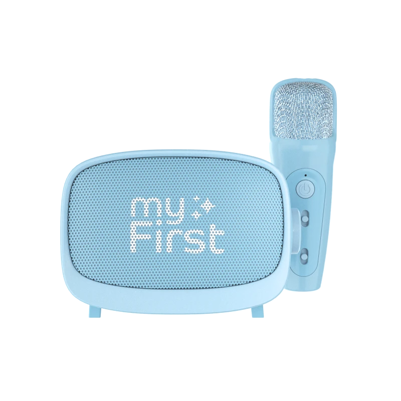 myFirst Voice 2 - zestaw do karaoke dla dzieci - mikrofon i głośnik bezprzewodowy z efektami modyfikacji dźwięku (blue)