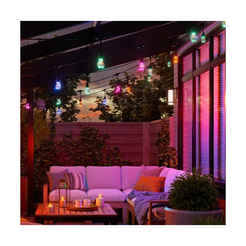 Nanoleaf Essentials Smart Multicolour Outdoor String Light Starter Kit - wielokolorowe lampki zewnętrzne 30 m, 55 Lm/żarówka, 27
