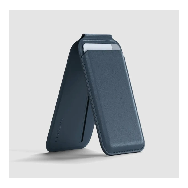 Satechi Vegan-Leather Wallet Stand portfel, podstawka iPhone skóra MagSafe (blue)