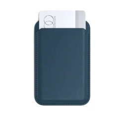 Satechi Vegan-Leather Wallet Stand portfel, podstawka iPhone skóra MagSafe (blue)