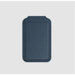 Satechi Vegan-Leather Wallet Stand portfel, podstawka iPhone skóra MagSafe (blue)