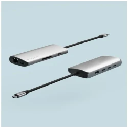 Satechi USB-C Multiport Adapter 8K USB-C, HDMI, 3x USB 3.2 Gen2 10Gbps, SD