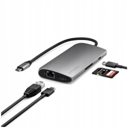 Satechi USB-C Multiport Adapter 8K USB-C, HDMI, 3x USB 3.2 Gen2 10Gbps, SD