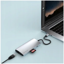 Satechi USB-C Multiport Adapter 8K USB-C, HDMI, 3x USB 3.2 Gen2 10Gbps, SD