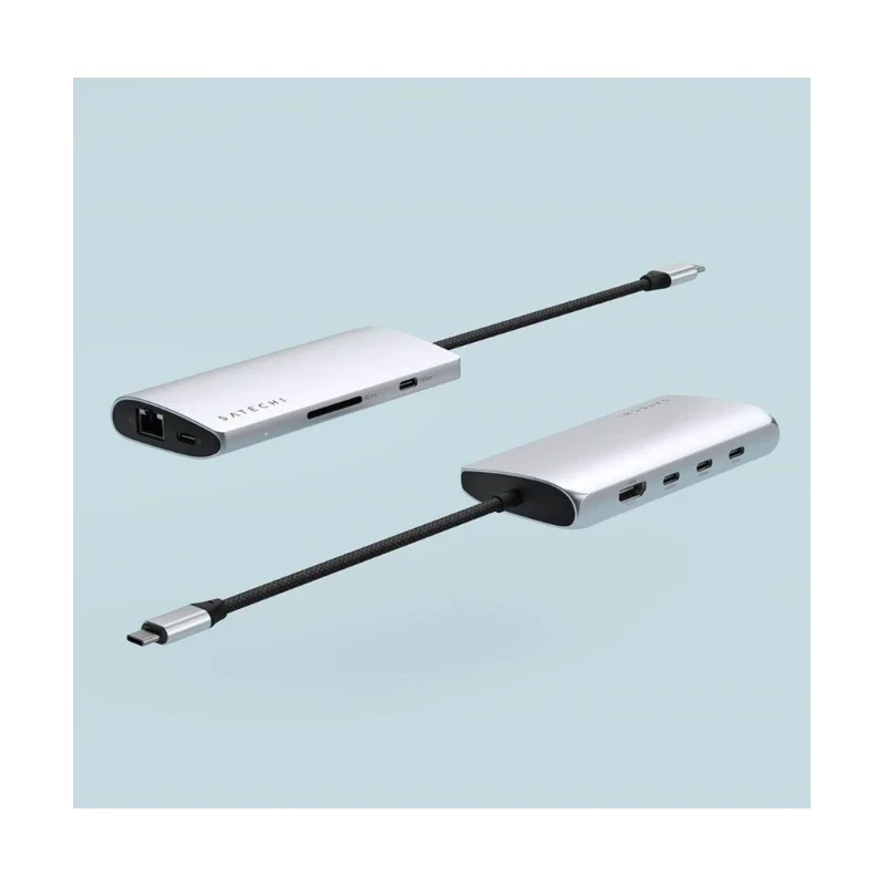 Satechi USB-C Multiport Adapter 8K - adapter USB-C (USB-C, HDMI, 3x USB 3.2 Gen 2 10Gbps, 1x USB 3.2 Gen 1 5Gbps, czytnik kart S