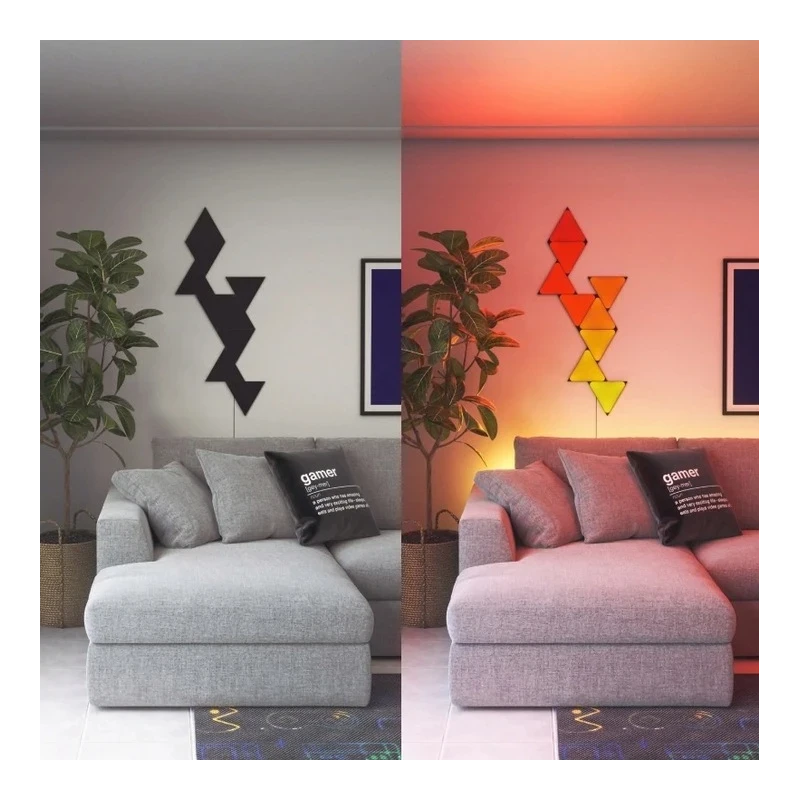 Nanoleaf Shapes Mini Triangles Expansion Pack - dodatkowe panele świetlne (10 paneli świetlnych) (black)