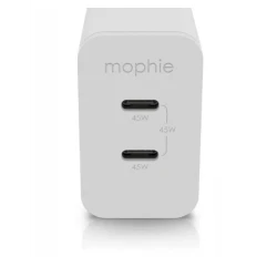 Mophie Gan Charger - ładowarka sieciowa 45W (2x USB-C) (white)