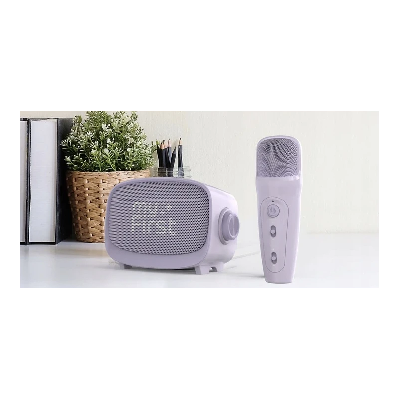 myFirst Voice 2 - zestaw do karaoke dla dzieci - mikrofon i głośnik bezprzewodowy z efektami modyfikacji dźwięku (purple)