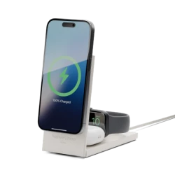 Native Union Rise 3-in-1 INT Qi2 Wireless Charger - bezprzewodowa ładowarka Qi2 15W do trzech urządzeń kompatybilna z MagSafe, a