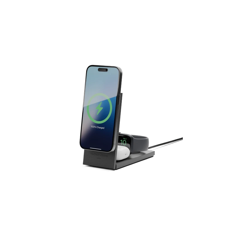 Native Union Rise 3-in-1 INT Qi2 Wireless Charger - bezprzewodowa ładowarka Qi2 15W do trzech urządzeń kompatybilna z MagSafe, a