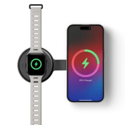 Native Union Voyage 2-in-1 Qi2 Wireless Charger - bezprzewodowa ładowarka podróżna Qi2 15W do dwóch urządzeń kompatybilna z MagS