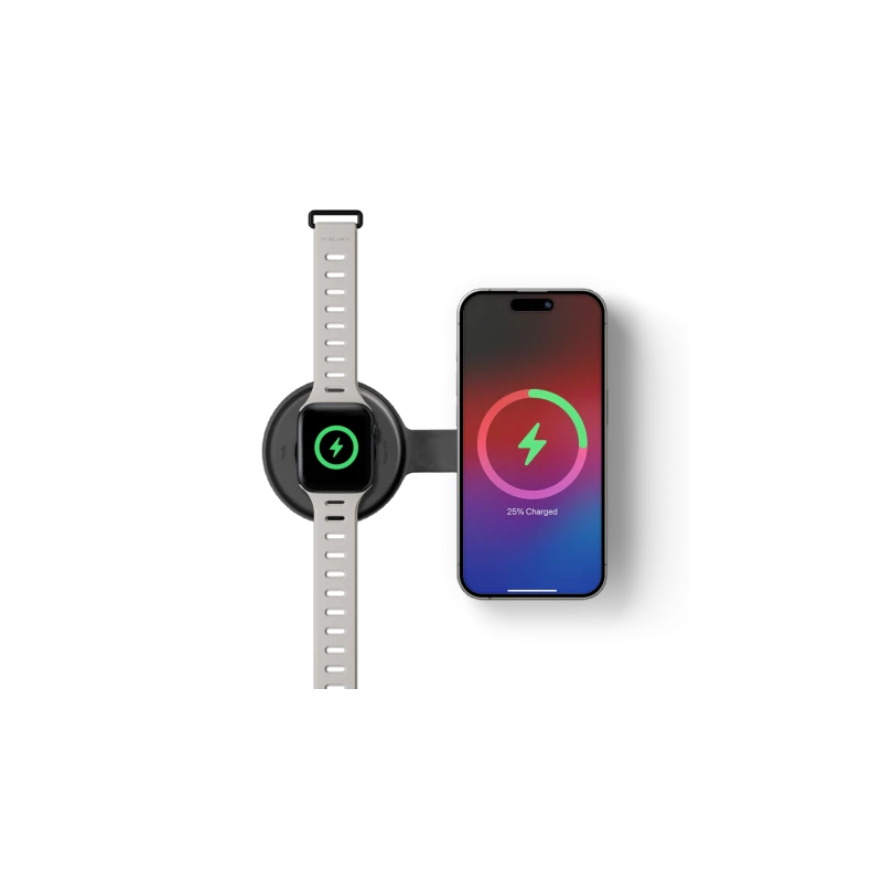 Native Union Voyage 2-in-1 Qi2 Wireless Charger - bezprzewodowa ładowarka podróżna Qi2 15W do dwóch urządzeń kompatybilna z MagS