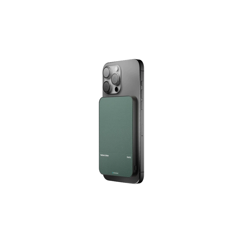 Native Union (Re)Classic Qi2 Power Bank - magnetyczny powerbank 5000 mAh kompatybilny z MagSafe i Qi2, kabel USB-C - USB-C 15 cm