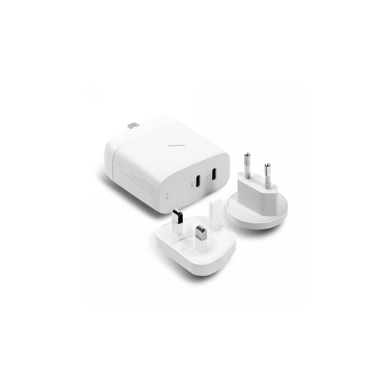 Native Union Fast GaN Charger - ładowarka 67W PD, 2x USB-C, adaptery US/UK/EU w zestawie (white)