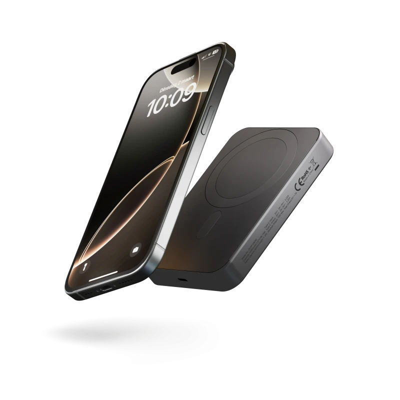 ZENS Slim Qi2 Aluminium Powerbank - magnetyczny powerbank 10000 mAh kompatybilny z MagSafe i Qi2 (black)