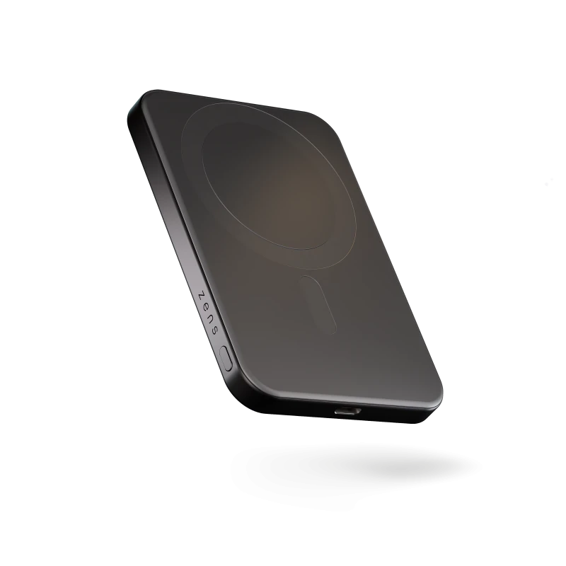 ZENS Slim Qi2 Aluminium Powerbank - magnetyczny powerbank 5000 mAh kompatybilny z MagSafe i Qi2 (black)