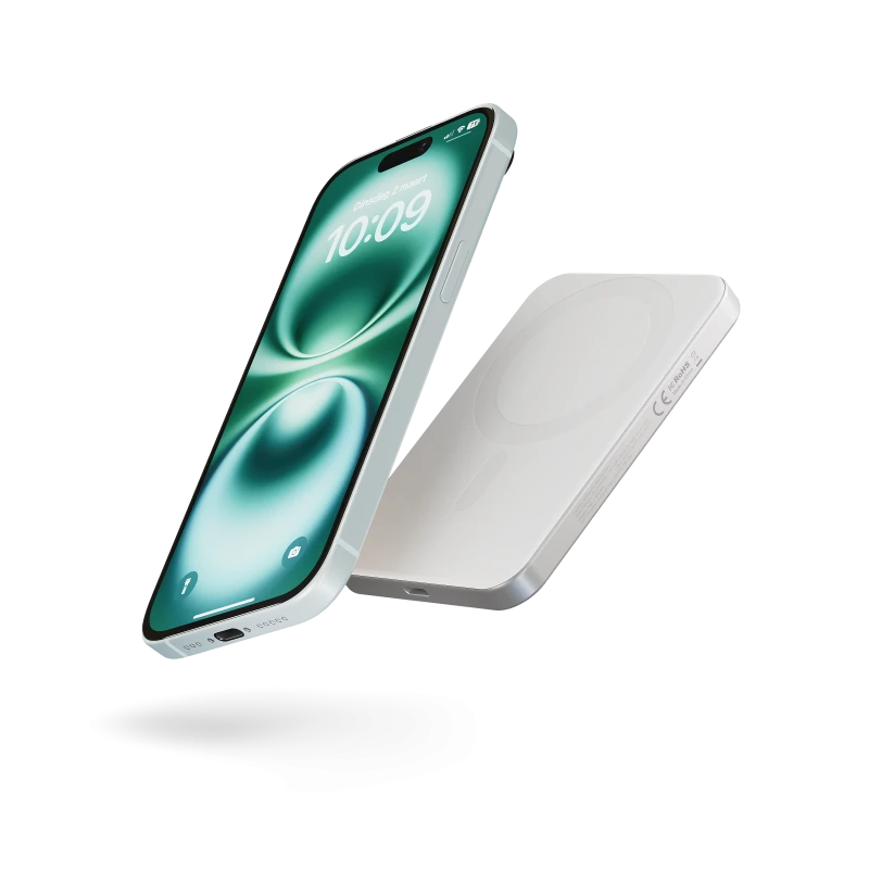 ZENS Slim Qi2 Aluminium Powerbank - magnetyczny powerbank 5000 mAh kompatybilny z MagSafe i Qi2 (white)