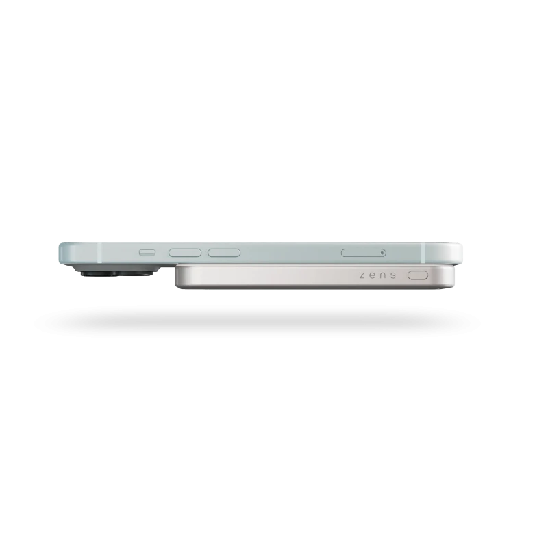 ZENS Slim Qi2 Aluminium Powerbank - magnetyczny powerbank 5000 mAh kompatybilny z MagSafe i Qi2 (white)