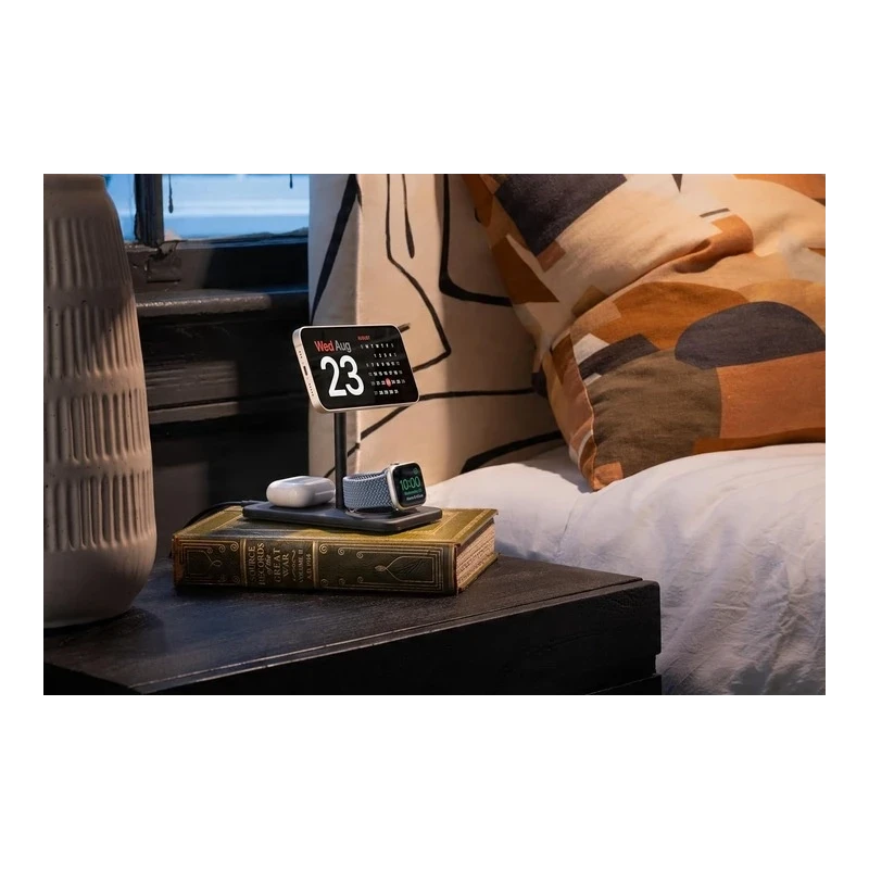 Twelve South HiRise 3 Deluxe (2024) - stojąca ładowarka bezprzewodowa Qi2 do trzech urządzeń kompatybilna z MagSafe (black)