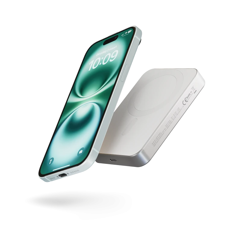 ZENS Slim Qi2 Aluminium Powerbank - magnetyczny powerbank 10000 mAh kompatybilny z MagSafe i Qi2 (white)