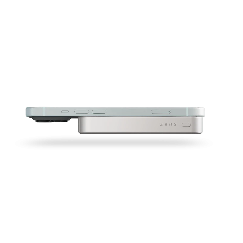 ZENS Slim Qi2 Aluminium Powerbank - magnetyczny powerbank 10000 mAh kompatybilny z MagSafe i Qi2 (white)