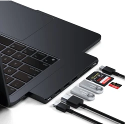 Satechi Pro Hub Slim podwójne USB-C do MacBook USB, HDMI,USB-A, SD/microSD (midnight)