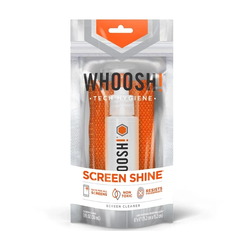 Whoosh Go - spray do czyszczenia ekranów 30ml + ściereczka z microfibry