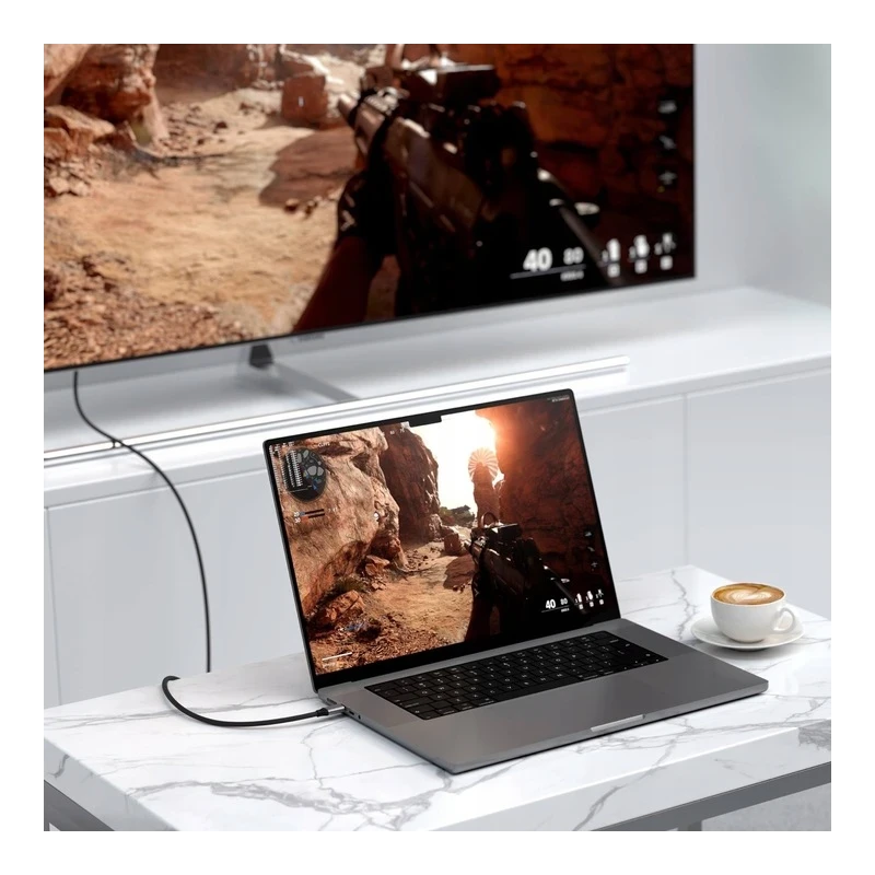 Satechi - kabel USB-C - HDMI 2.1 8K 2m (space gray)