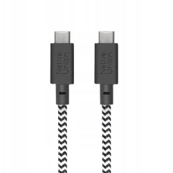 Native Union Belt Cable XL 100W kabel USB-C-USB-C 3m wytrzymały oplot Kevlar (zebra)