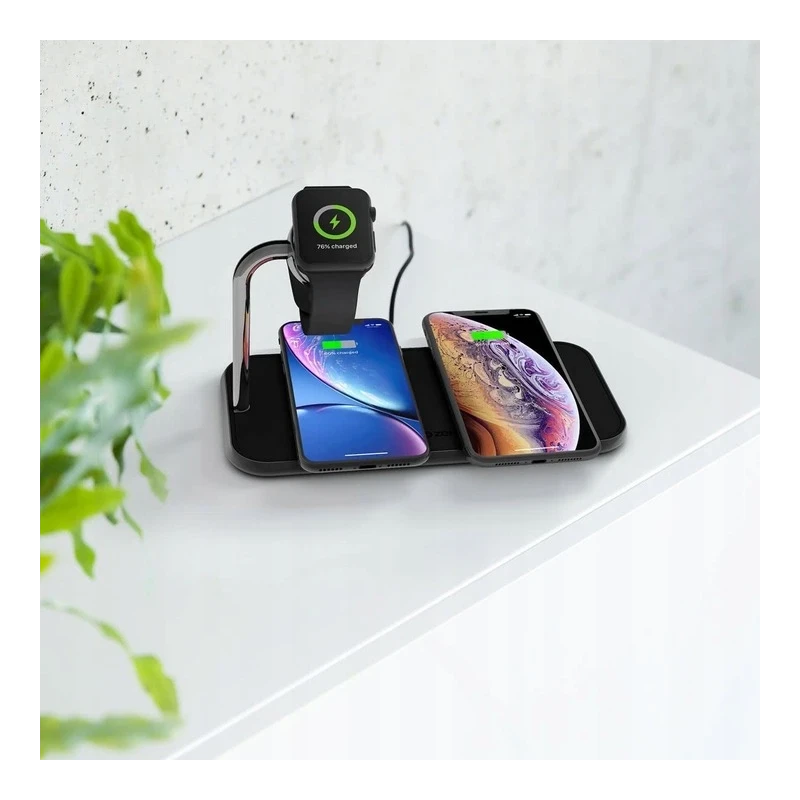 ZENS Dual+Watch - aluminiowa ładowarka bezprzewodowa do dwóch urządzeń oraz Apple Watch (black)