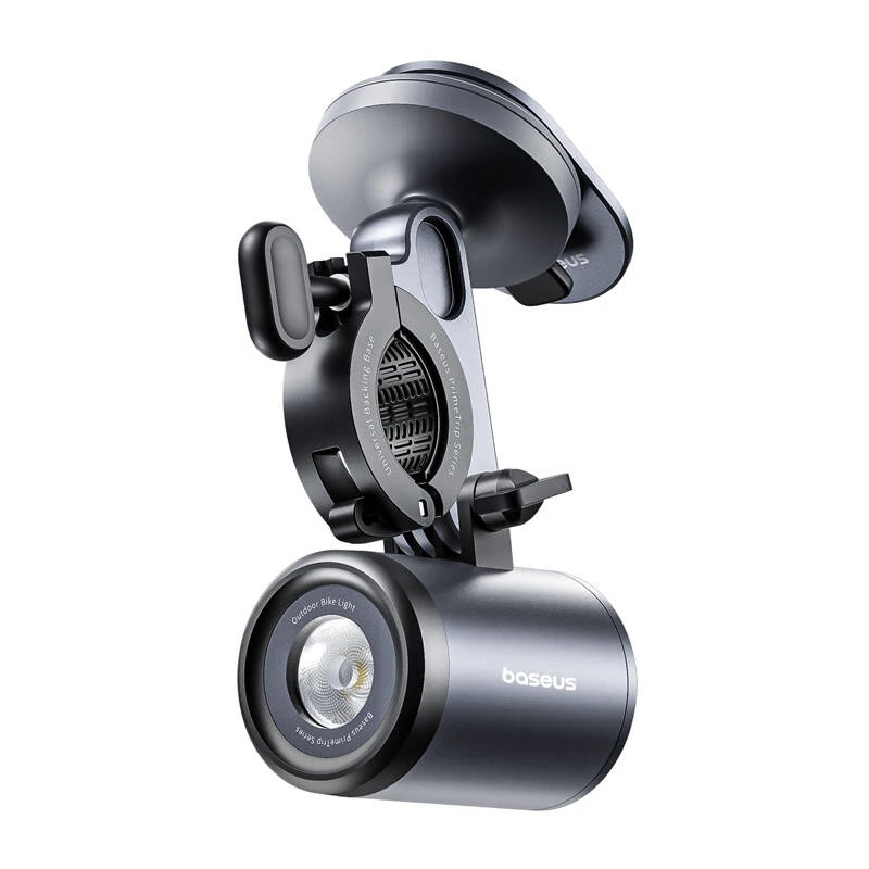 Uchwyt rowerowy Baseus PrimeTrip 2 w 1, uchwyt na telefon + latarka (czarny)