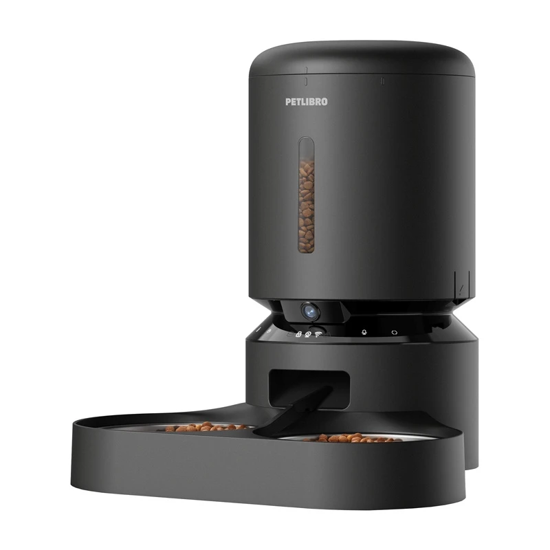 Dozownik kamy z kamerą Petlibro Granary z podwójną misą, 5L (czarny)