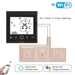 TUYA BHT-002-GBLW Wi-Fi, Termostat do ogrzewania podłogowego 16A czarny Wi-Fi Moes BHT-002-GBLW Tuya