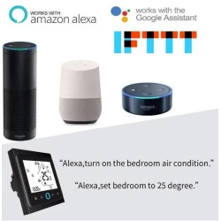 TUYA BHT-002-GBLW Wi-Fi, Termostat do ogrzewania podłogowego 16A czarny Wi-Fi Moes BHT-002-GBLW Tuya