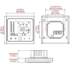 TUYA BHT-002-GBLW Wi-Fi, Termostat do ogrzewania podłogowego 16A czarny Wi-Fi Moes BHT-002-GBLW Tuya
