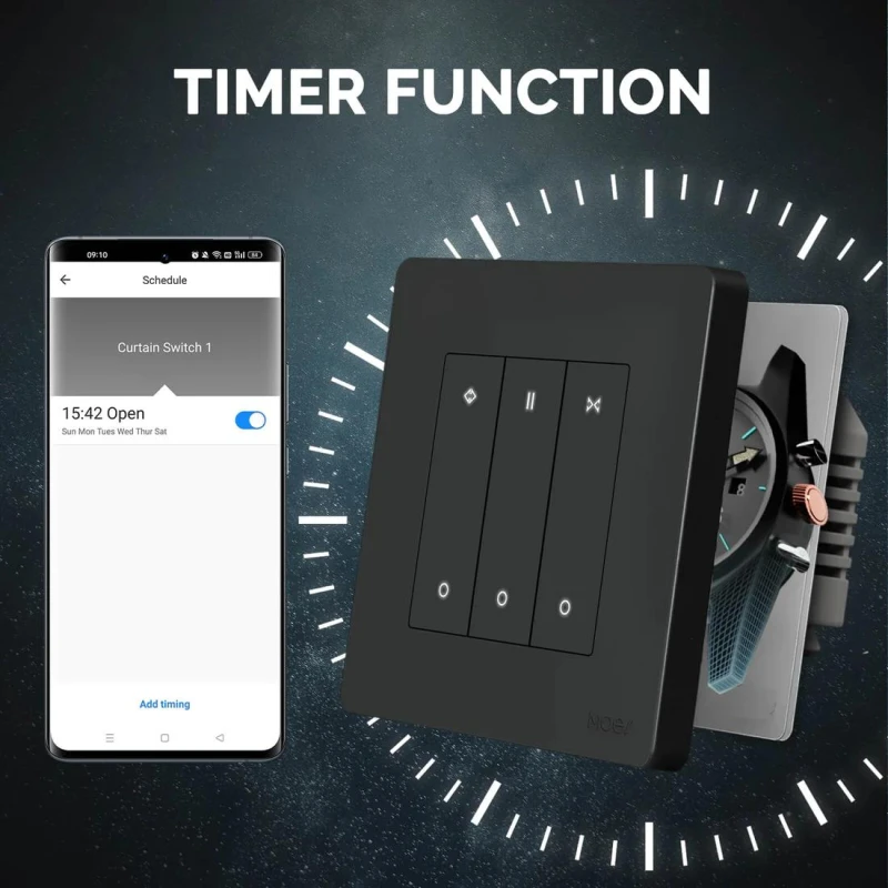 TUYA SR-EUC-W, Przełącznik rolet Star Ring Zigbee + RF EU Biały Tuya