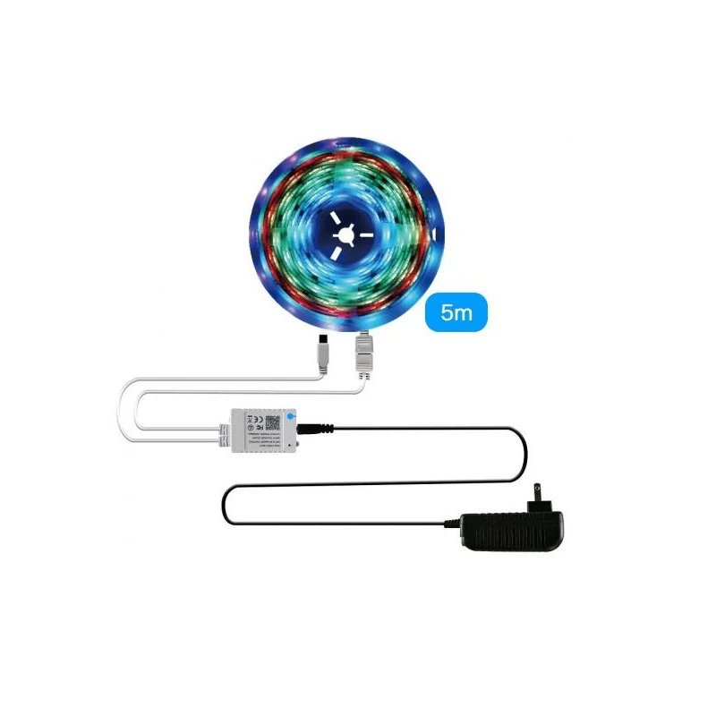 TUYA WLS-X-RGB, Taśma LED RGB 30LED/m 12V 24W 5M IP65 Wi-Fi Moes WLS-X-RGB Tuya